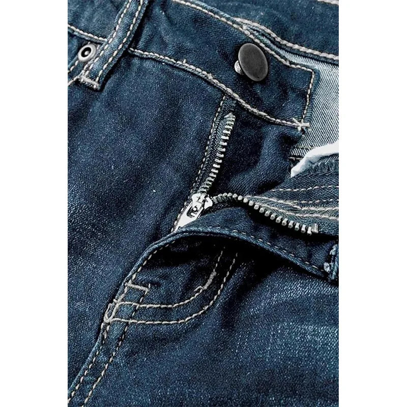 Mid Waist Flared Jeans Women Button Casual Straight Leg Pants New 2023 Summer Pocket Hole Female Loose Office Lady Slim Pants Aviola