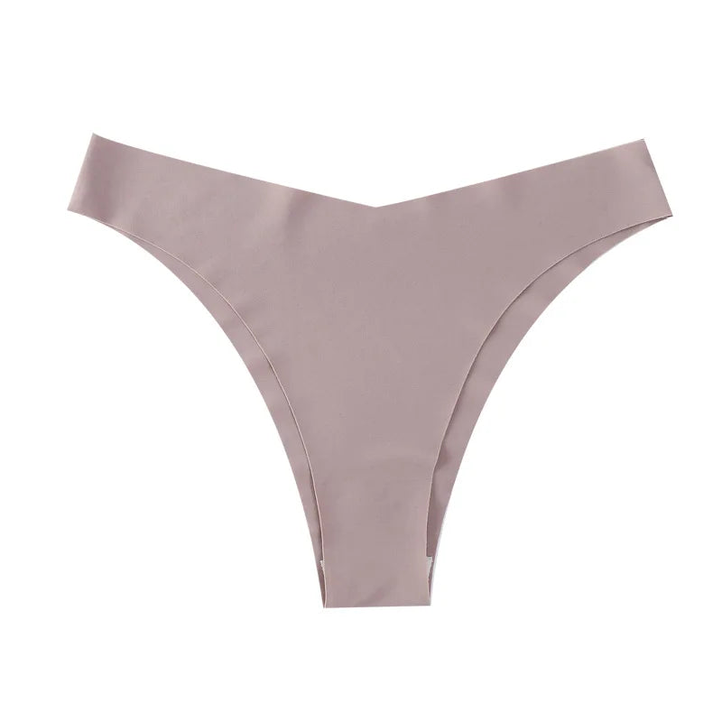 4Pcs/Set Seamless Panties Women Low Rise V-Shaped Briefs Ice Silky Quick-Drying Sport Female Underpants Underwear Aviola
