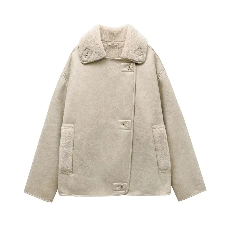2025 Woman Thick Faux Leather Jackets for Women Autumn Winter Warm Coats Female Demi-season Plush Jacket Women Outerwears Aviola