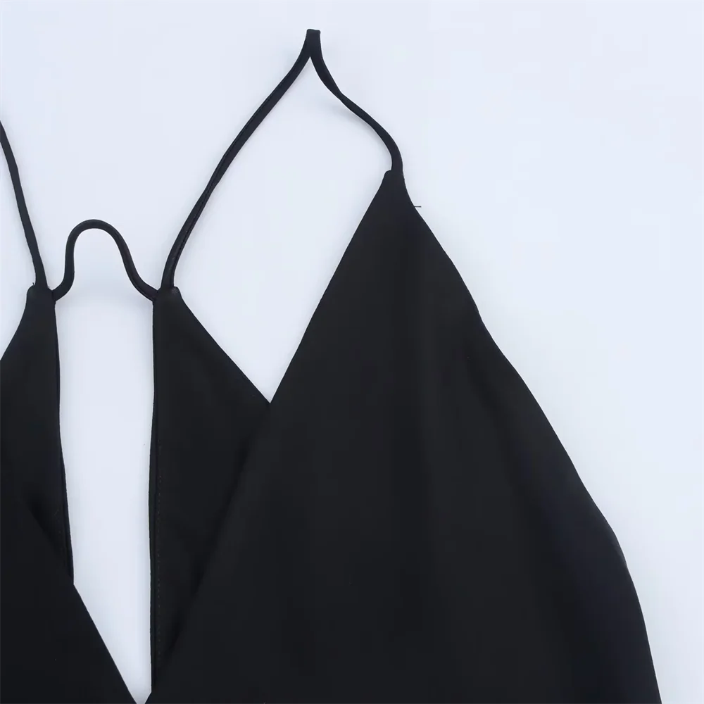 BM&MD&ZA2025sexy simple temperament V-neck underwear-style suspender dress long skirt summer new women's clothing Aviola