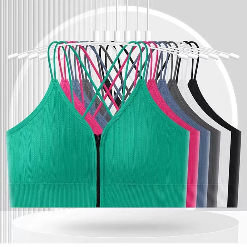 Seamless Bra Women Front Zipper Tube Tops Wrapped Chest Vneck Wireless Bra Comfort Tube Bra Beauty Back Underwear Sports Vest Aviola
