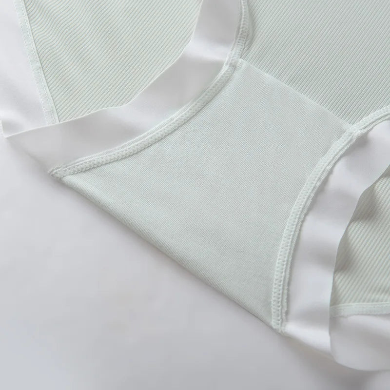 2PCS/Set Women M-3XL Big Size Seamless Antibacterial Underwear Sexy Sport Panties Comfort Briefs High Waist Soft Lingerie Aviola