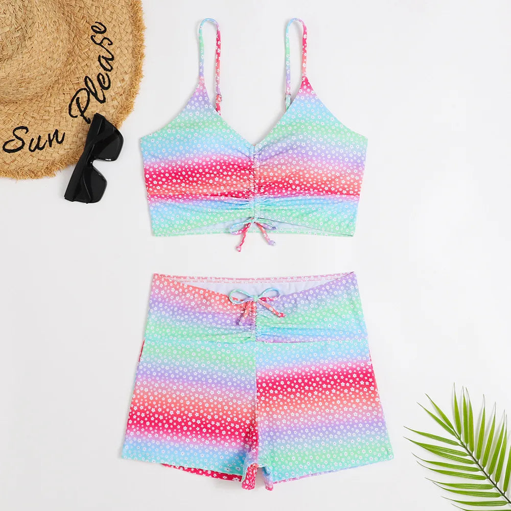 2025 High Waist Bikini Swimsuit Women Push Up Bikini Floral Swimsuit Print Bikini boxers Swimwear Swim Trunks Bathing Suit Aviola