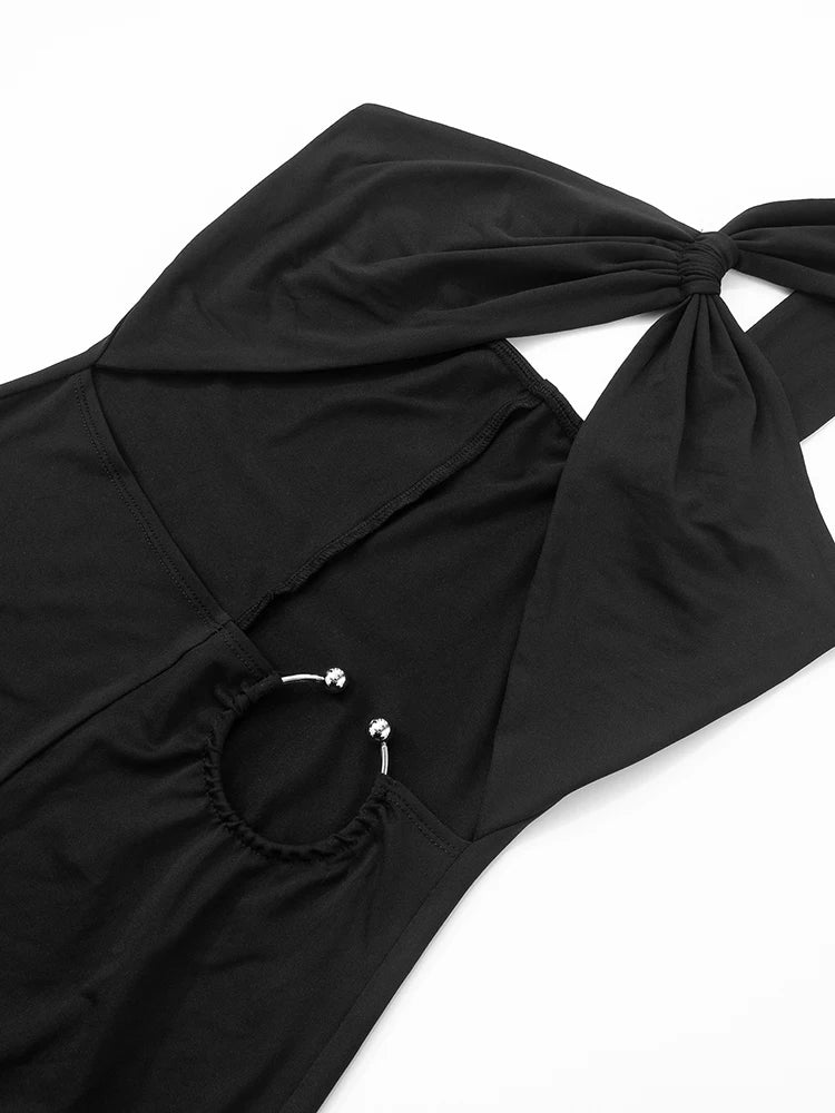 Nibber Hollow Sexy Jumpsuits Women Irregular Single Shoulder Strap Sleeveless Skinny Peach Hip Midnight Summer Fashion Overalls Aviola
