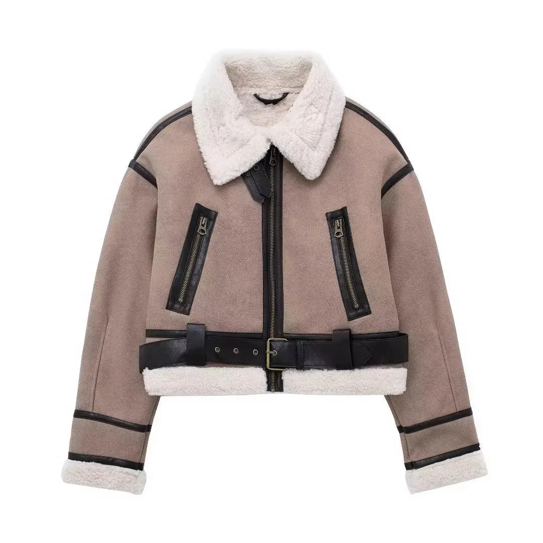 RARF 2024 new European and American style women's new fashion stand collar double-sided short jacket coat ladies Aviola