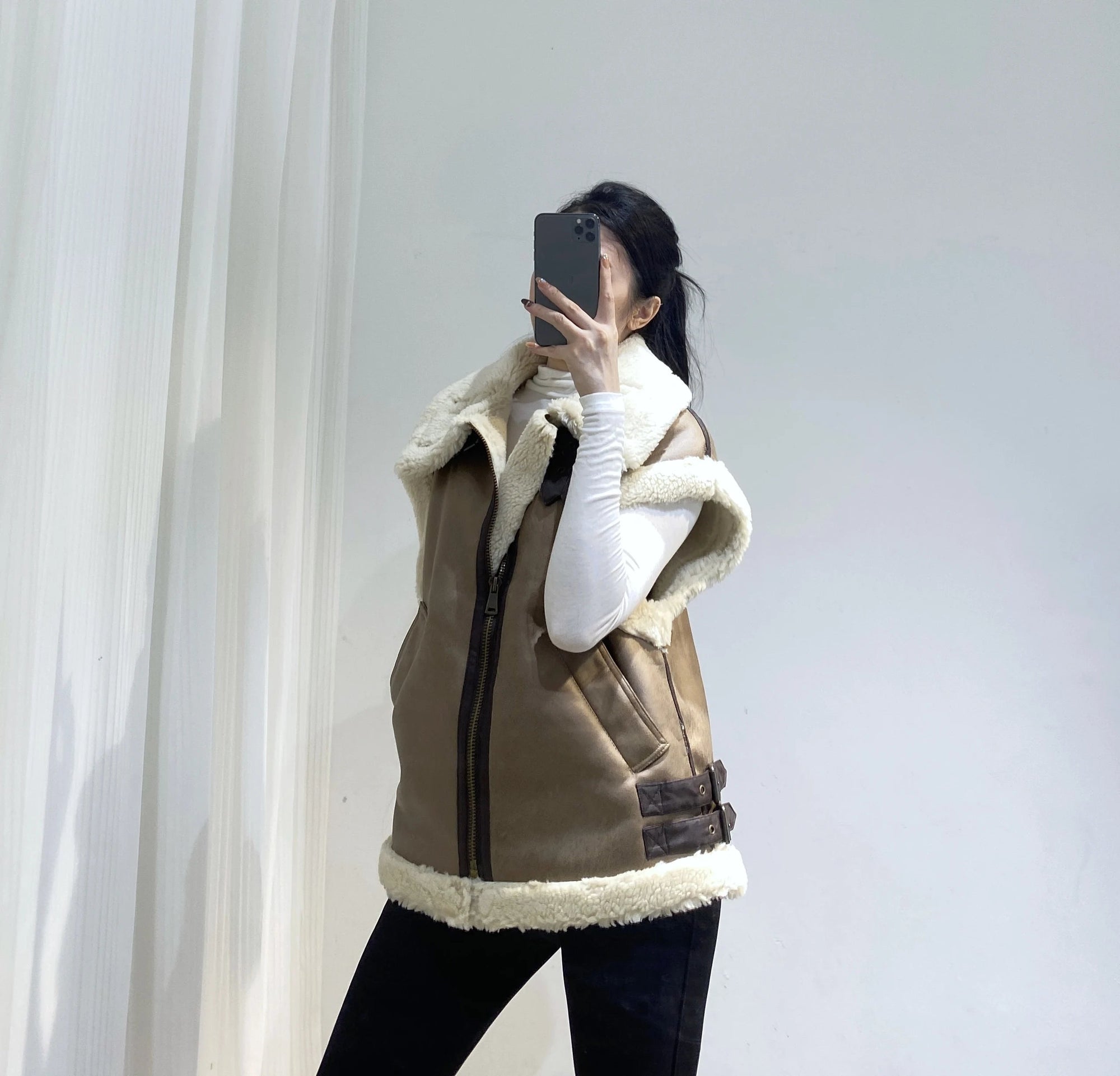 RARF 2024 autumn winter new ladies warm fur integrated sleeveless fleece stitching coat vest jacket Aviola