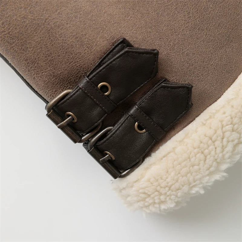 RARF 2024 autumn winter new ladies warm fur integrated sleeveless fleece stitching coat vest jacket Aviola