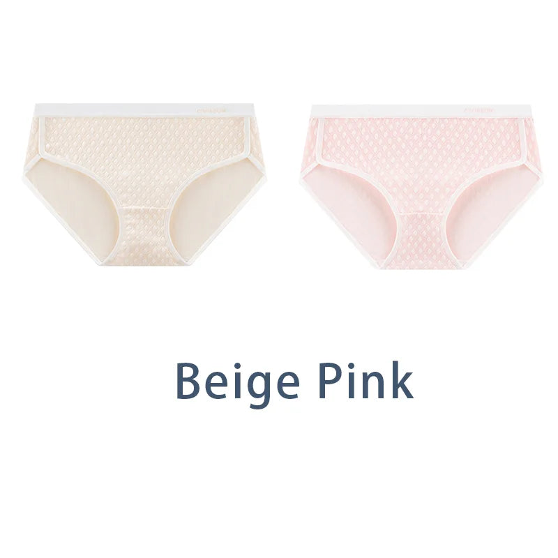 2PCS/Set Women Plus Size Modal Antibacterial Underwear Sexy Jacquard Sport Panties Comfort Briefs Girls Soft Lingerie Aviola