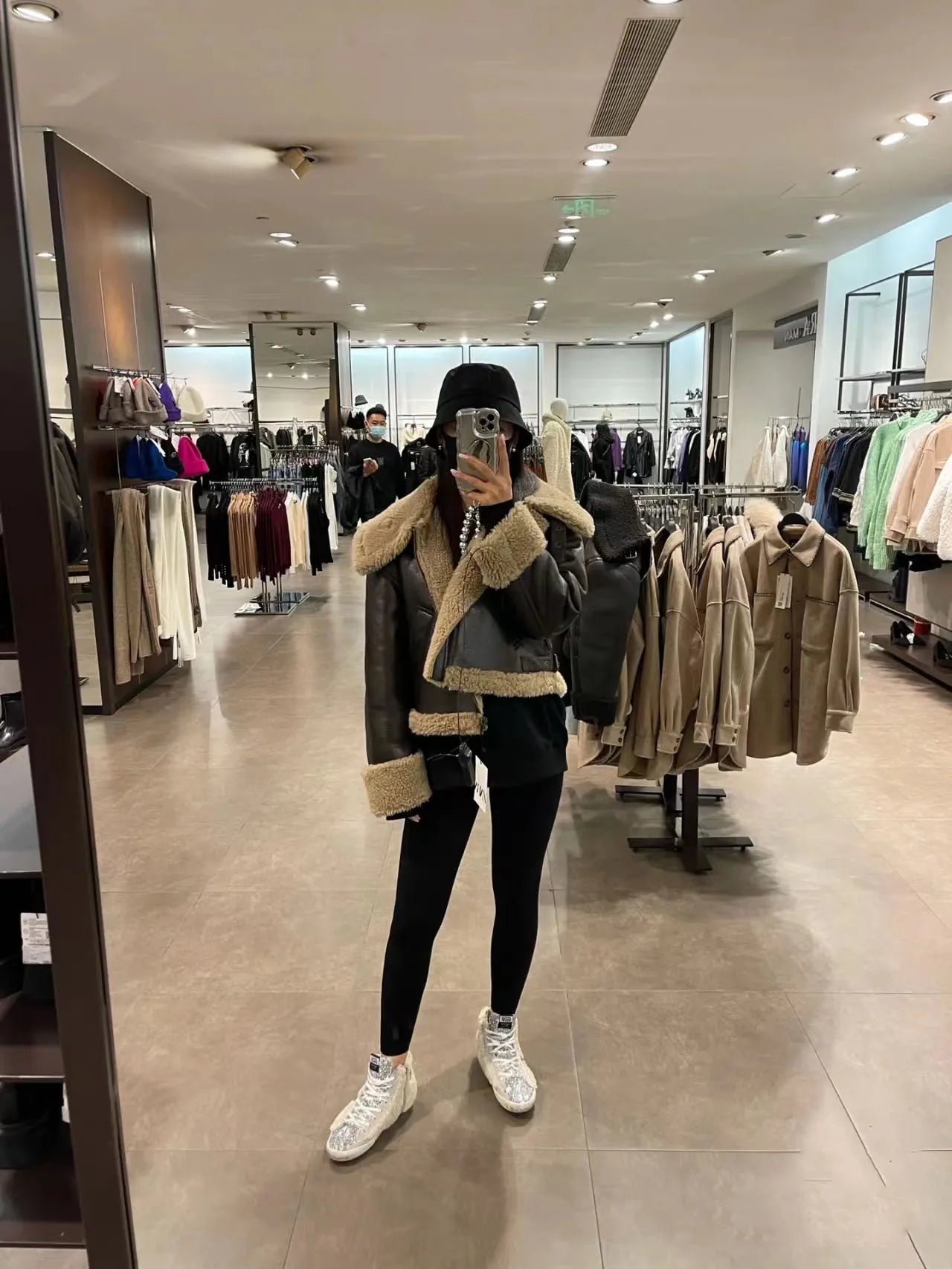 RARF Autumn winter new women's thickened warm double-sided short jacket Women's brown coat Aviola
