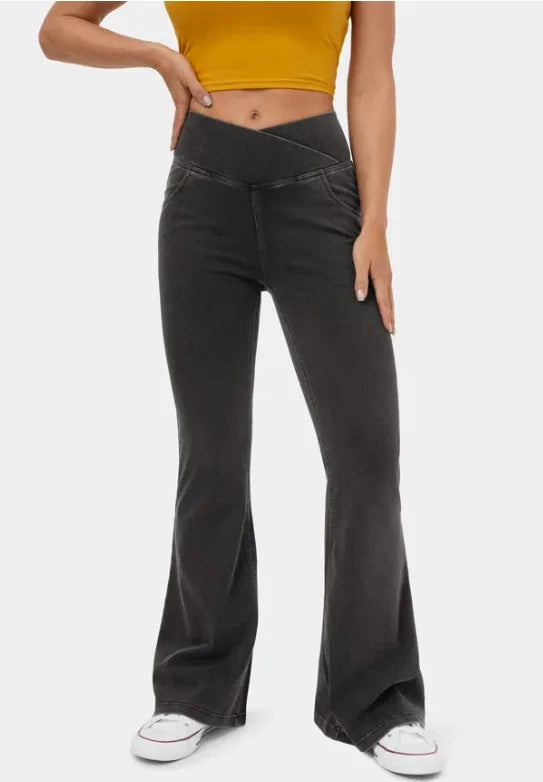 Denim Pant Women Jeans Long Flare Pants Slim Mom Jeans High Waist Yoga Trousers Y2k Streetwear Elegant Splice Sexy Work 2025 Aviola