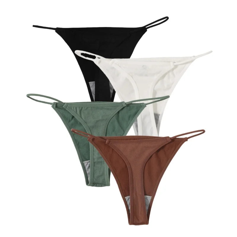 4Pcs/Set Women G-String Seamless Panties Underwear Sexy Lingerie Low Rise Thongs Female G-String High Cut Pantys Aviola