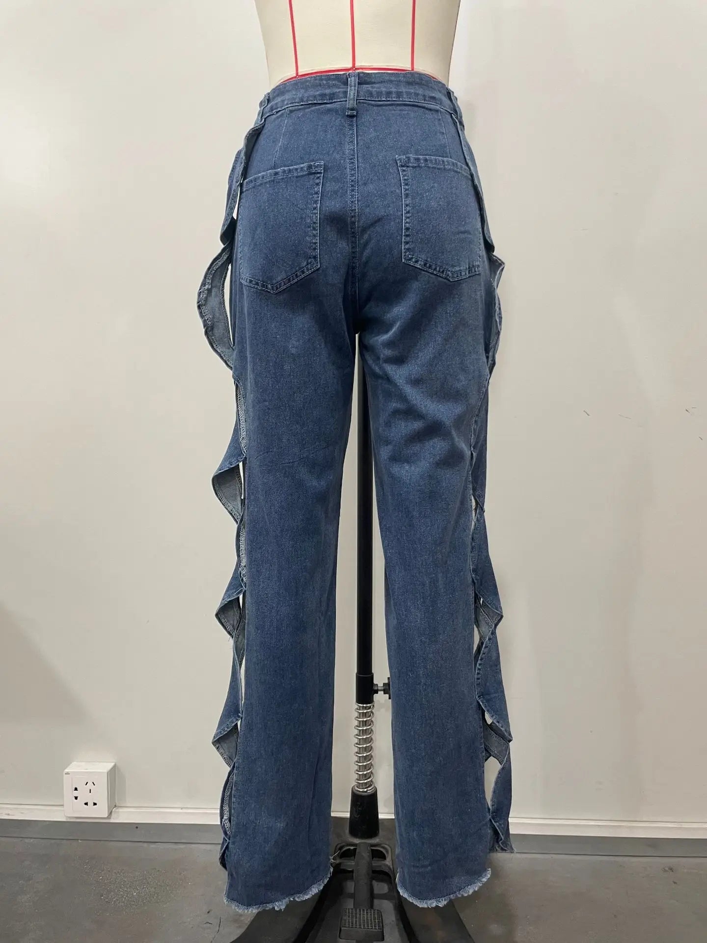 Denim Pant Women Jeans Long Pants Hollowed Out High Waist Straight Trousers Y2k Streetwear Casual Mom Jeans Night Club Summer Aviola