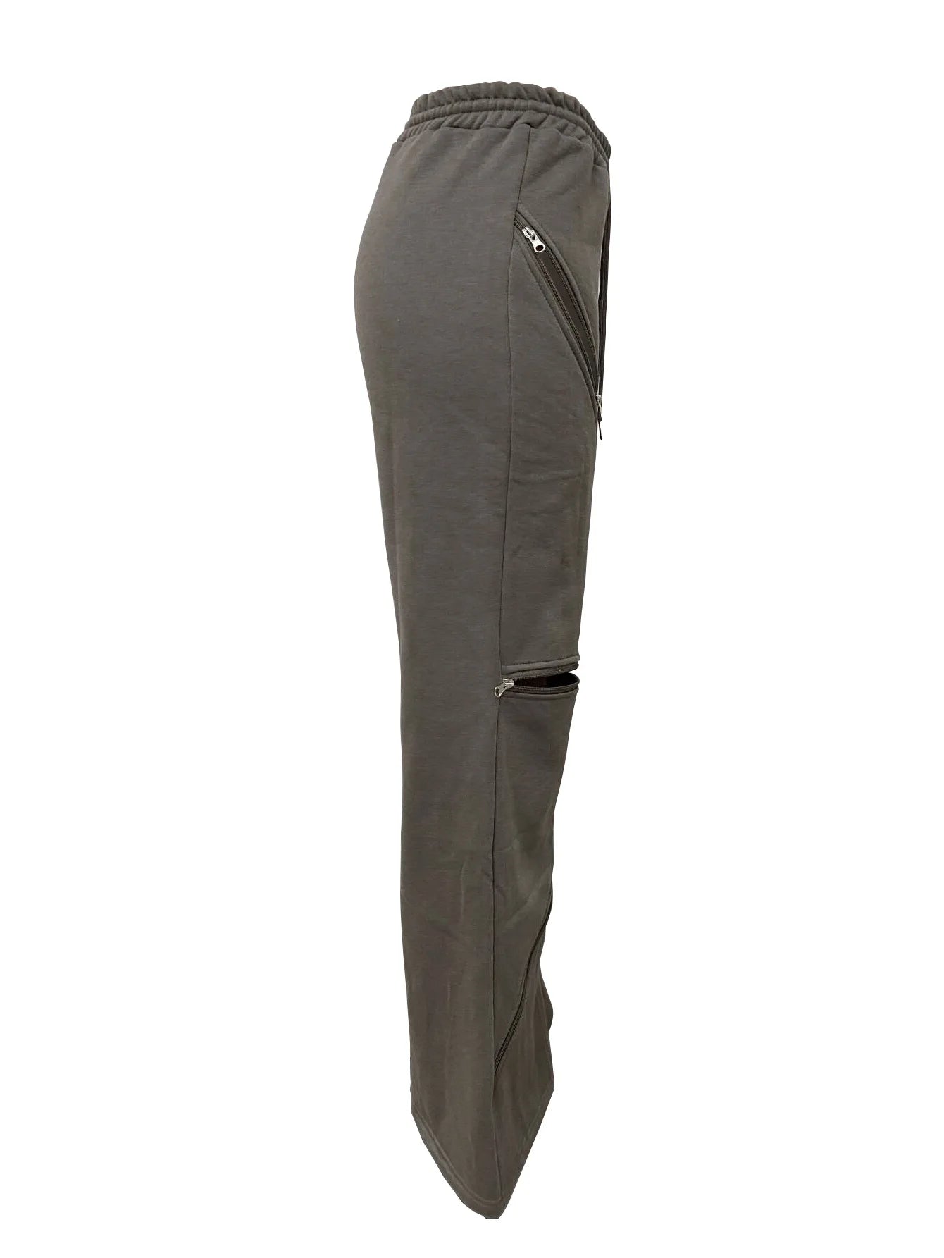 Women Boot Cut Pants Mid Waist Zipper Trousers Drawstring Pant Casual Office Lady Loose Long 2025 Summer Capris Y2k Streetwear Aviola