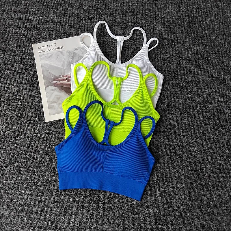 Breathable Sports Bra for Women, Shockproof Fitness Tops, Gym Crop Top Brassiere, Push Up Sport Bras, Seamless Yoga Bra Aviola