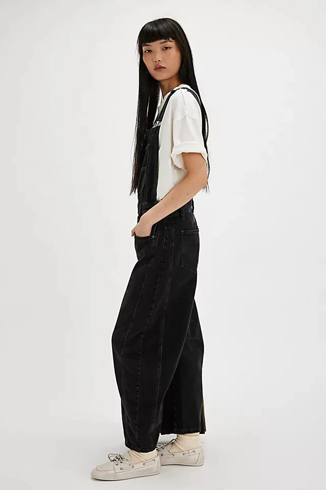 Jeans Women Denim Cargo Pants Wide Leg Long Pant Jumpsuit Y2k Streetwear Button Pocket Casual Straight Trousers Overalls Aviola