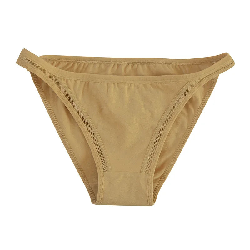 3Pcs/set Women Cotton Panties Female Mesh Underpants Solid Color Bikini Briefs Underwear Ladies Sexy Panty Girls Lingerie Aviola