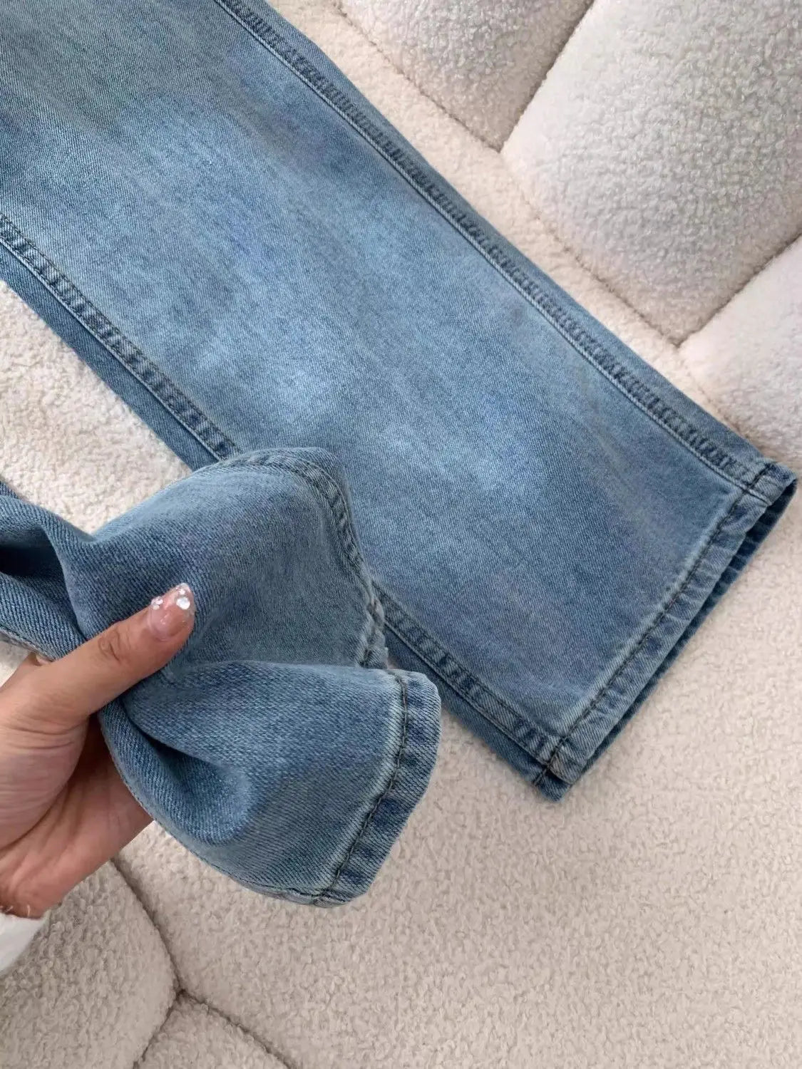Wide Leg Jeans Women Denim Straight Pants Floor Length 2025 Streetwear High Waist Pockets Distressed Mom Jeans Vintage Trousers Aviola