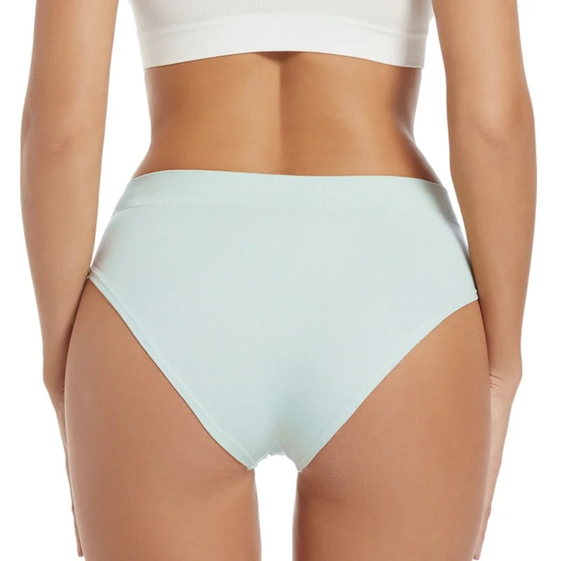 7Pcs/Set High Rise Briefs Women Panties Seamless Underwear Female Underpants Solid Color S-XXXL Sexy Lingerie Comfort Panty Aviola