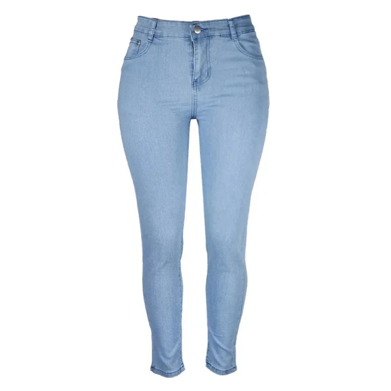 Sheath Pencil Jeans Women Pants Solid Vintage Skinny Ankle Length Pants Denim Mid Waist Washed 2025 Streetwear Slim Fit Jean Aviola