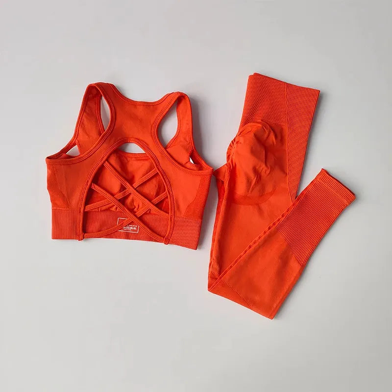 Women's tracksuit Fitness Suit Yoga Sets Sportswear Workout Sports Bra+High Waist Leggings Gym Clothing Seamless Sports Suits Aviola