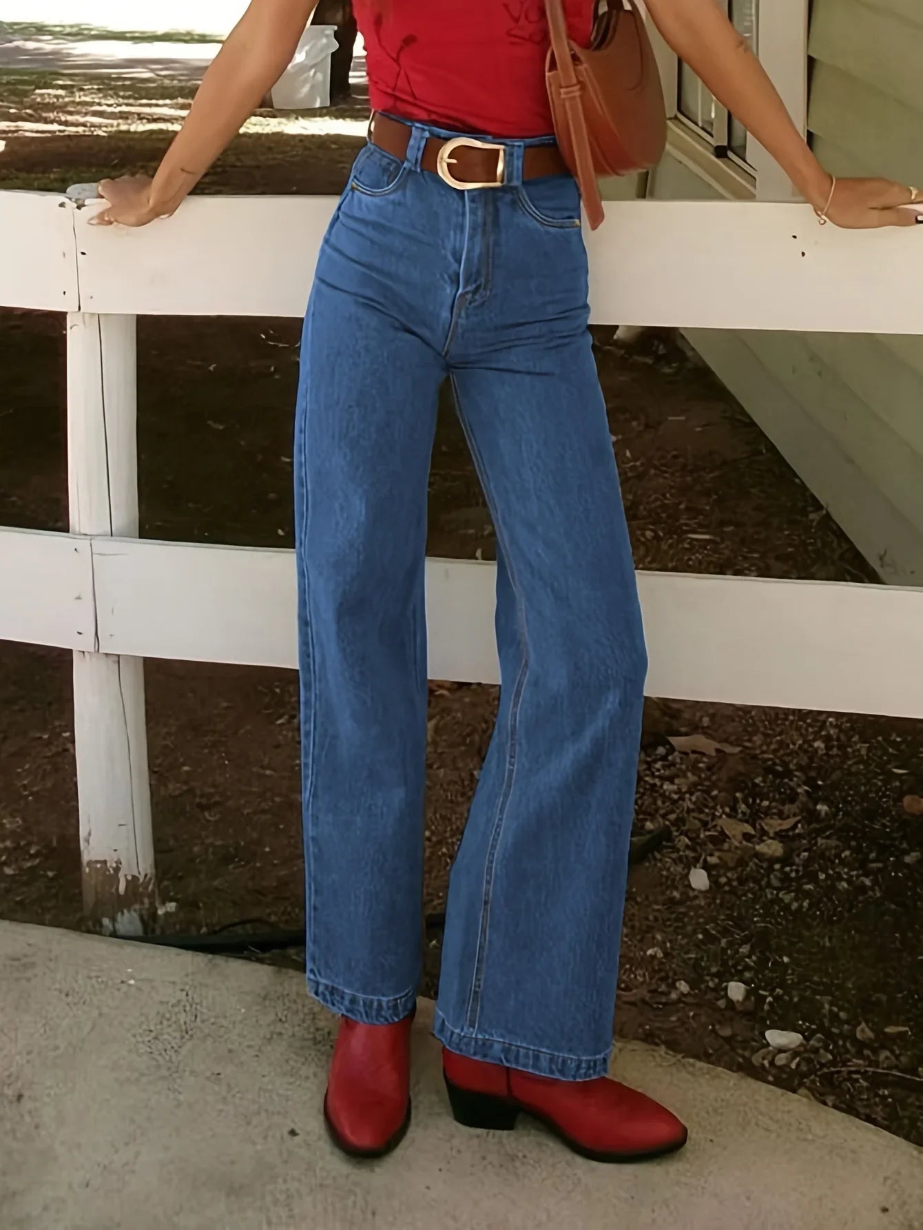 Jeans Women Vintage Straight Pants High Waist Washed Distressed Button Pockets 2025 Streetwear Mom Y2k Basis Denims Trousers Aviola