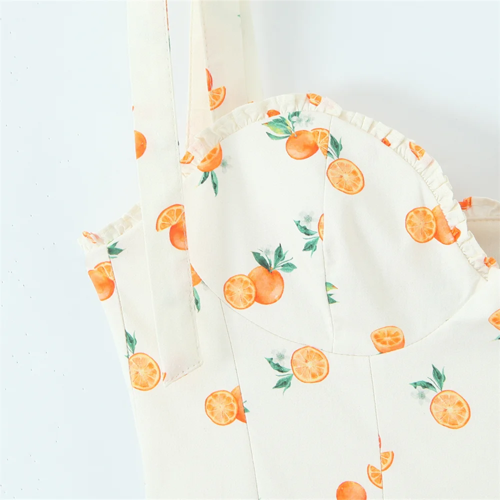 BM&MD&ZA2025fruit print suspender skirt loose simple casual versatile daily dress summer new women's clothing Aviola