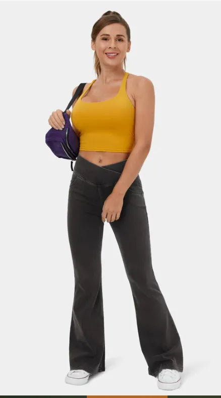 Denim Pant Women Jeans Long Flare Pants Slim Mom Jeans High Waist Yoga Trousers Y2k Streetwear Elegant Splice Sexy Work 2025 Aviola