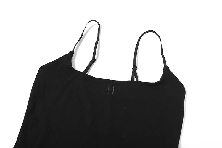 Nibber Low-Neck Camisole Women Irregular Hem Skinny High Elasticity Sleeveless Backless Daily Versatile Sexy Simple Mini Tops Aviola