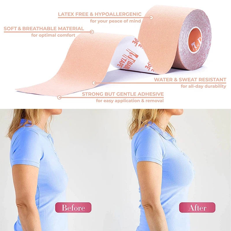 1 Roll 5M Boob Tape Push Up Bras For Women Free To Cut Large Chest Stickers Breast Lifting Up Tape Self Adhesive Invisible Bra Aviola