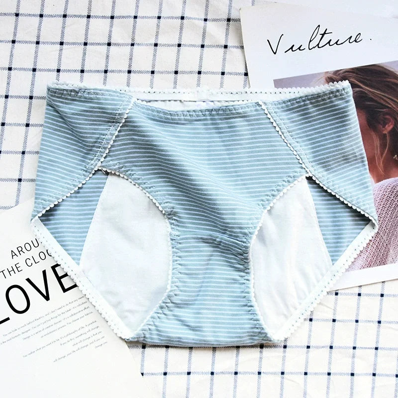 3pcs/Set Women physiological pants period pants mid-waist cotton crotch triangle menstrual pants leak proof plus size underwear Aviola
