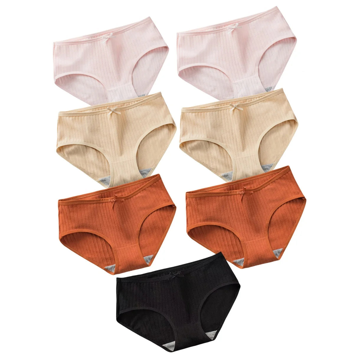 7Pcs/Set Cotton Panties Low Waist Briefs Women Sexy Lingerie Female Underpants Panty Solid Color Breathable Underwear Intimates Aviola