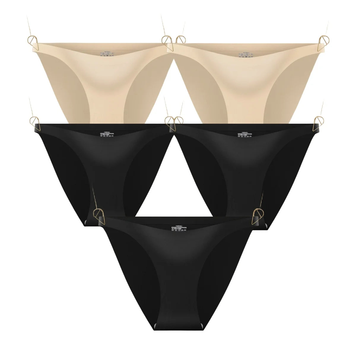 5Pcs/Set Seamless Briefs Ice Silk Panties Women Sexy Underwear Low Waist Underpants Female Solid Color Ultra-thin Lingerie Aviola