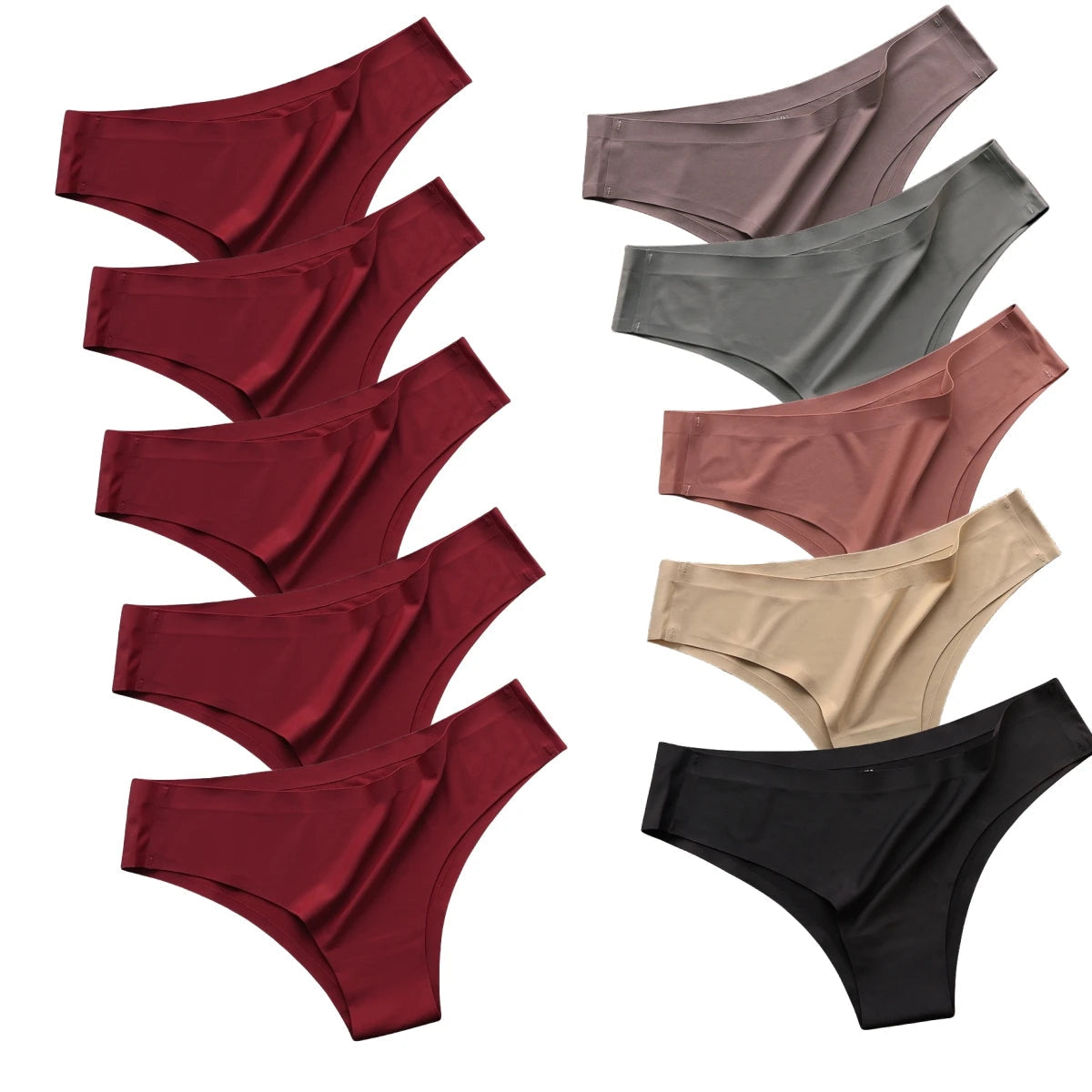 10Pcs/Set Seamless Panties Women Ice Silk Underwear Sexy Sports Briefs Low Waist Panties Female Soft Ultra-thin Lingerie Aviola