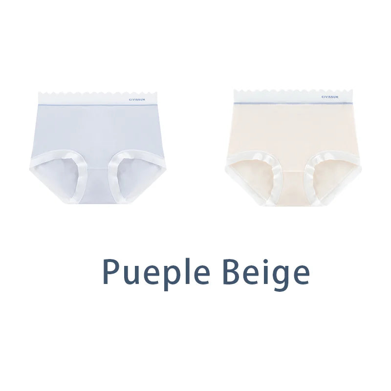 2PCS/Set Women M-3XL Big Size Seamless Antibacterial Underwear Sexy Sport Panties Comfort Briefs High Waist Soft Lingerie Aviola