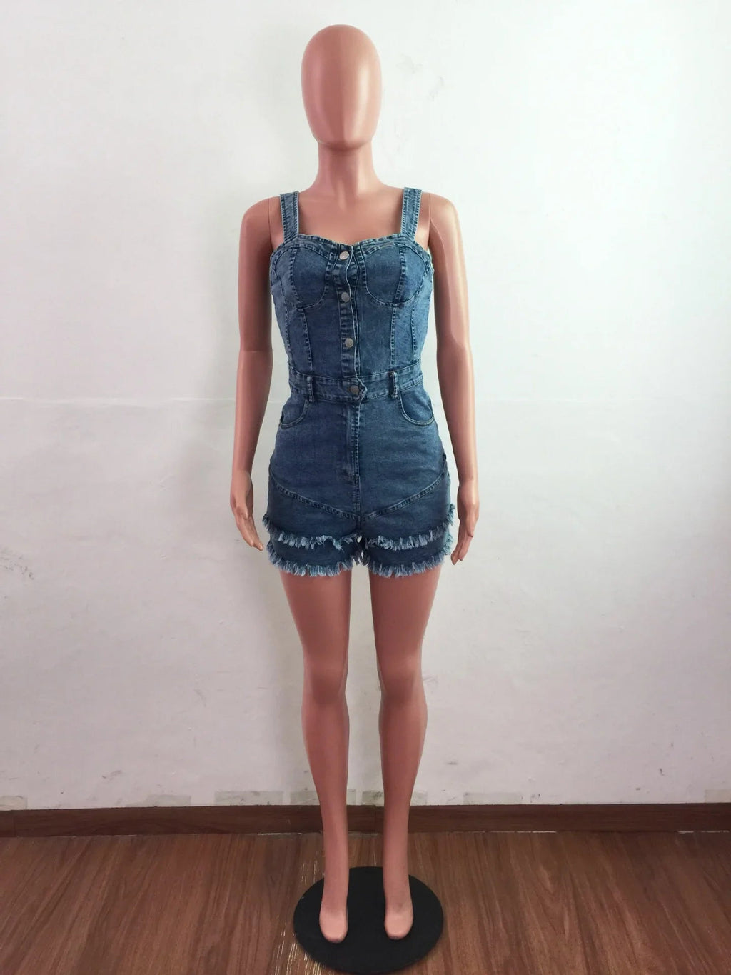 Women Denim Rompers Shorts Jeans Overalls High Waist Spliced Washed Jean Tassel Pockets One Piece Casual Skinny Solid 2025 Aviola