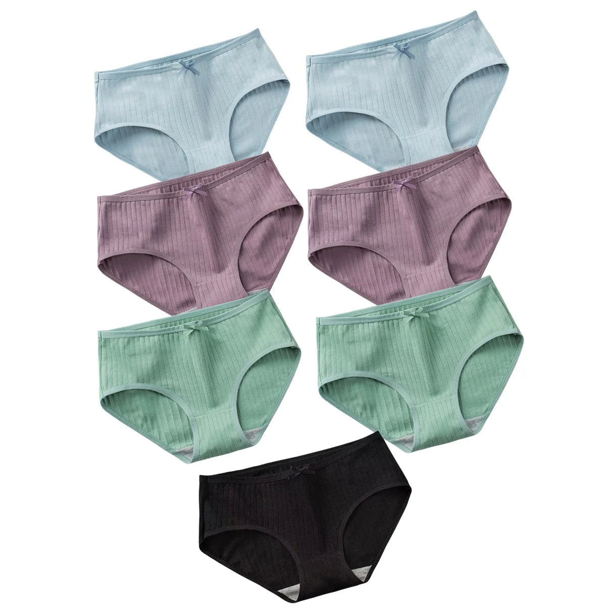 7Pcs/Set Cotton Panties Low Waist Briefs Women Sexy Lingerie Female Underpants Panty Solid Color Breathable Underwear Intimates Aviola