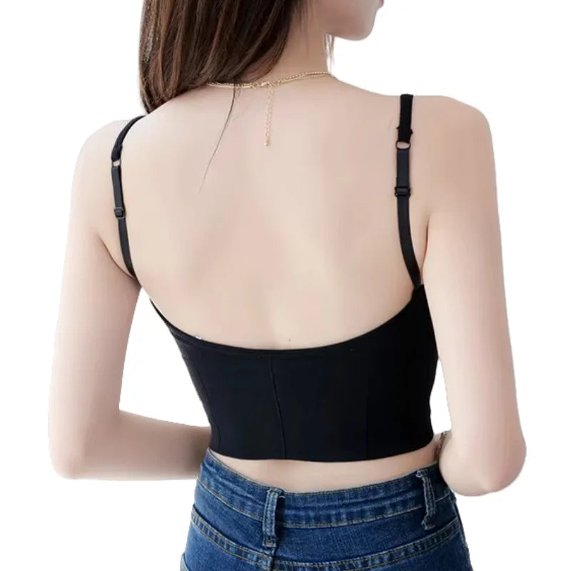 Women Tops Seamless Bra Tube Top Fitness Crop Top Comfort Underwear Female U Back Sexy Lingerie Padded Camisole Aviola