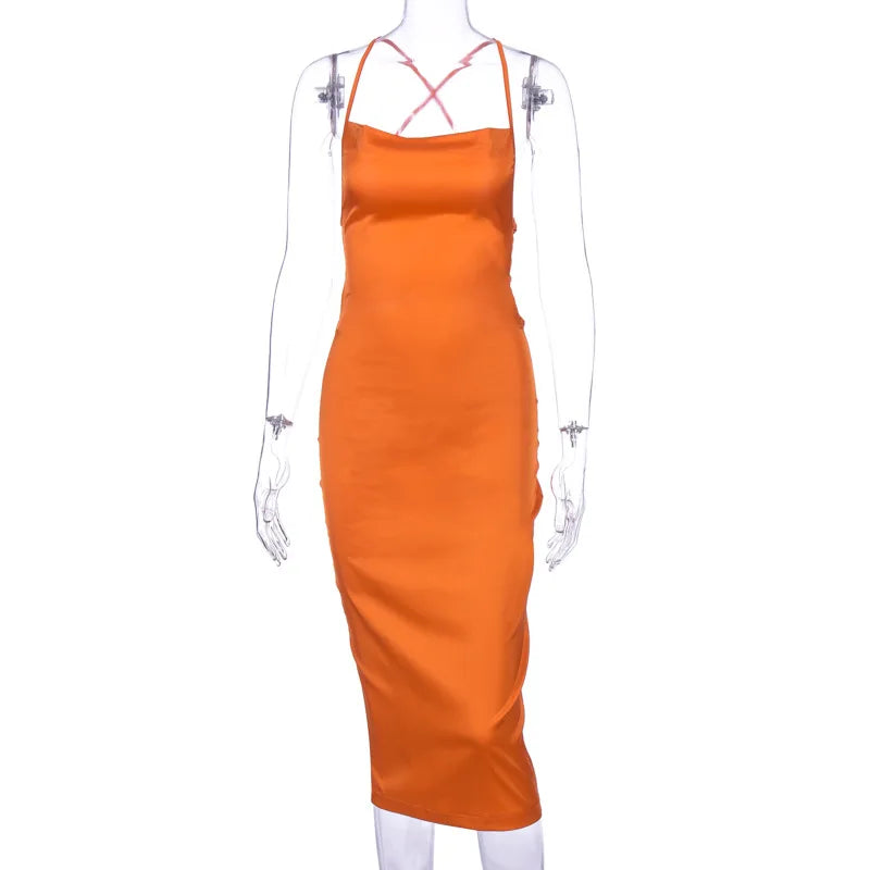 Y2K Cross border Women's Dress Foreign Trade Sexy Nightclub Dress Summer Satin Fashion Women's Dress Aviola