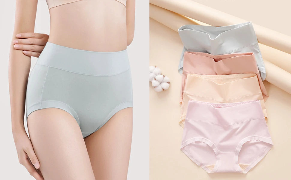 4pcs/Set Women Cotton Underwears Comfortable Soft Breathable Elastic Underpants Lady Panties Girls Briefs Aviola