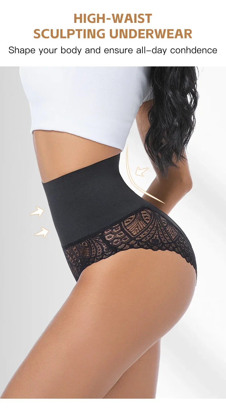 Women's Lace Tummy Control Panties High Waist Slimming Shaper Briefs Sexy Body Shapewear with Butt Lifting and Hourglass Fit Aviola