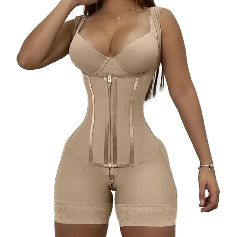 Body Shaper Women Colombian Fajas Shapewear Bodysuit 9-bone High Compression Girdles Double Tummy Control Full Body Open Crotch Aviola