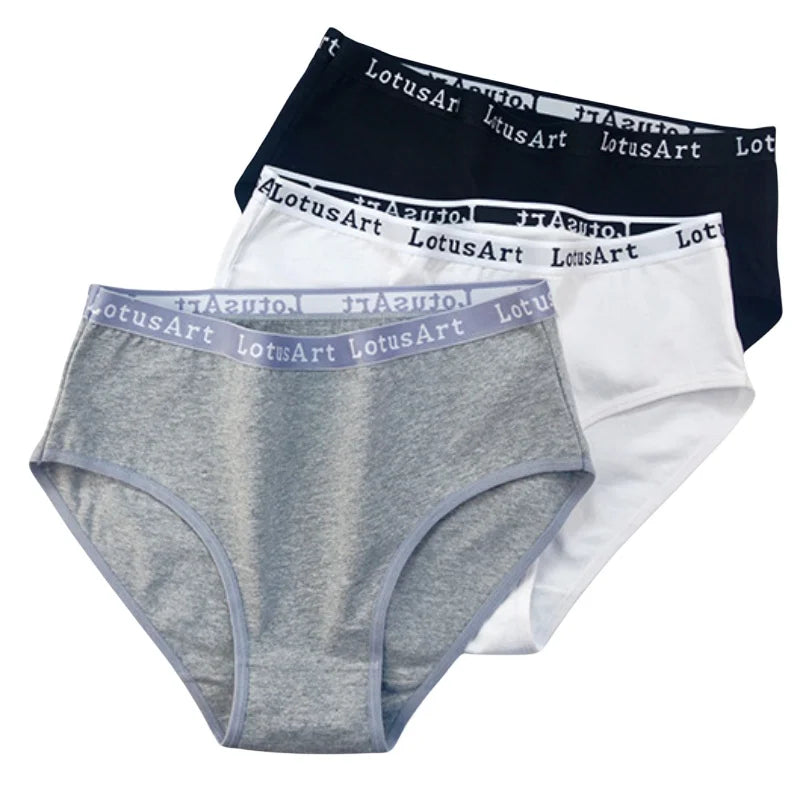 2PCS/Set Cotton Panties Women High Waist Briefs Solid Color Pantys Female Intimates Comfot Breathable Lingerie M-2XL Underpants Aviola