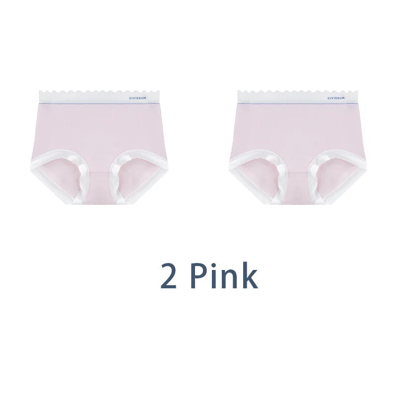 2PCS/Set Women M-3XL Big Size Seamless Antibacterial Underwear Sexy Sport Panties Comfort Briefs High Waist Soft Lingerie Aviola