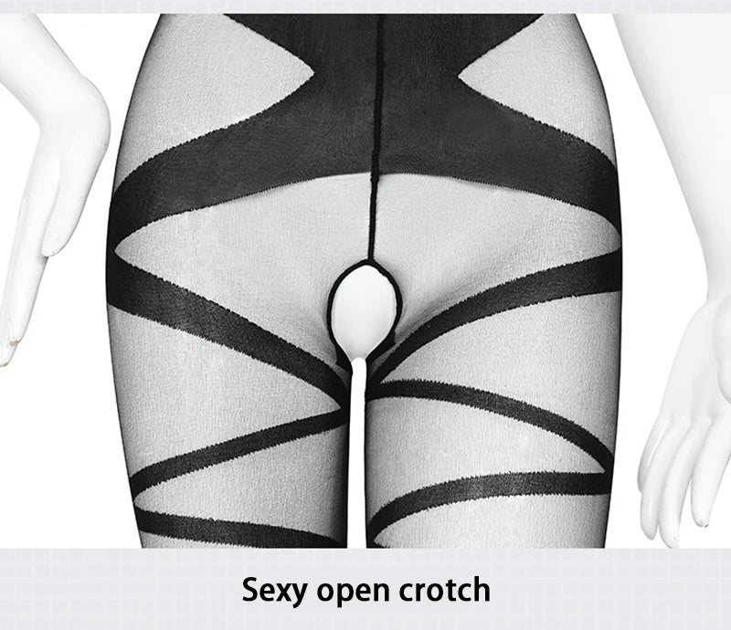 Erotic Lingerie Women Transparent Bra Set Sexy Catsuit Open Crotch Body Stockings Halter Backless Bodysuit Teddy Underwear Set Aviola