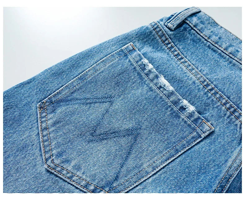 Denim Wide Leg Pants Women Jeans Floor Length High Waist Mom Jenas Washed Pockets Vintage Straight Trousers 2025 Streetwear Aviola