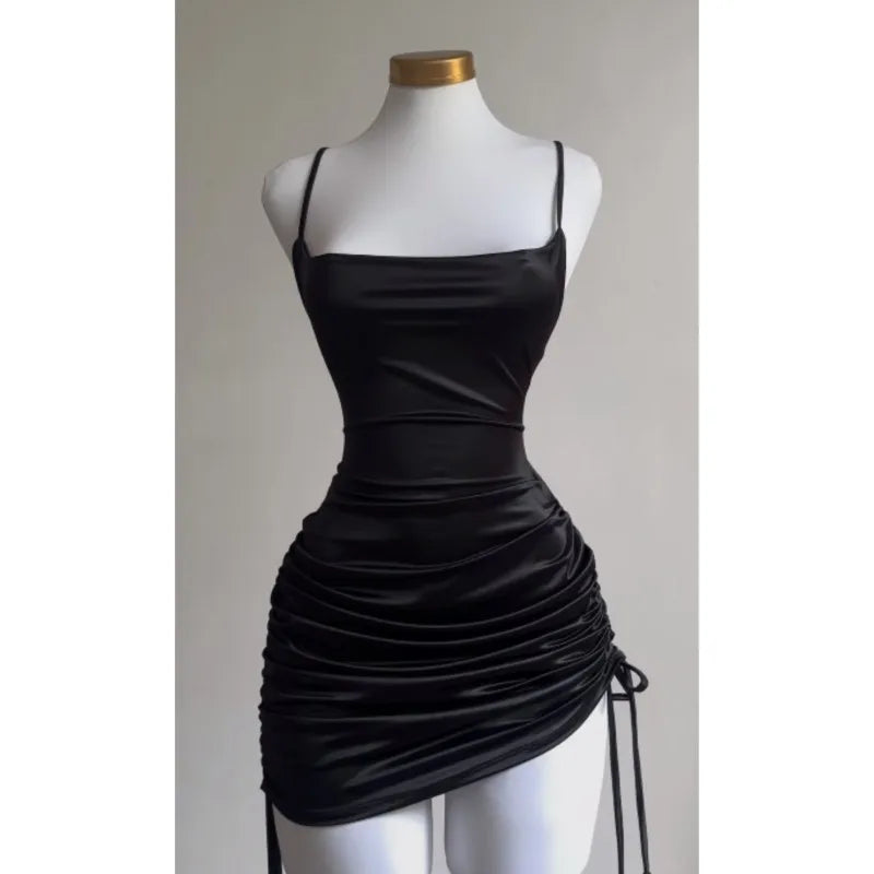 2024 Europe and the United States explosive new cross-border dress summer high sense lace-up sexy halter spice bag hip skirt Aviola