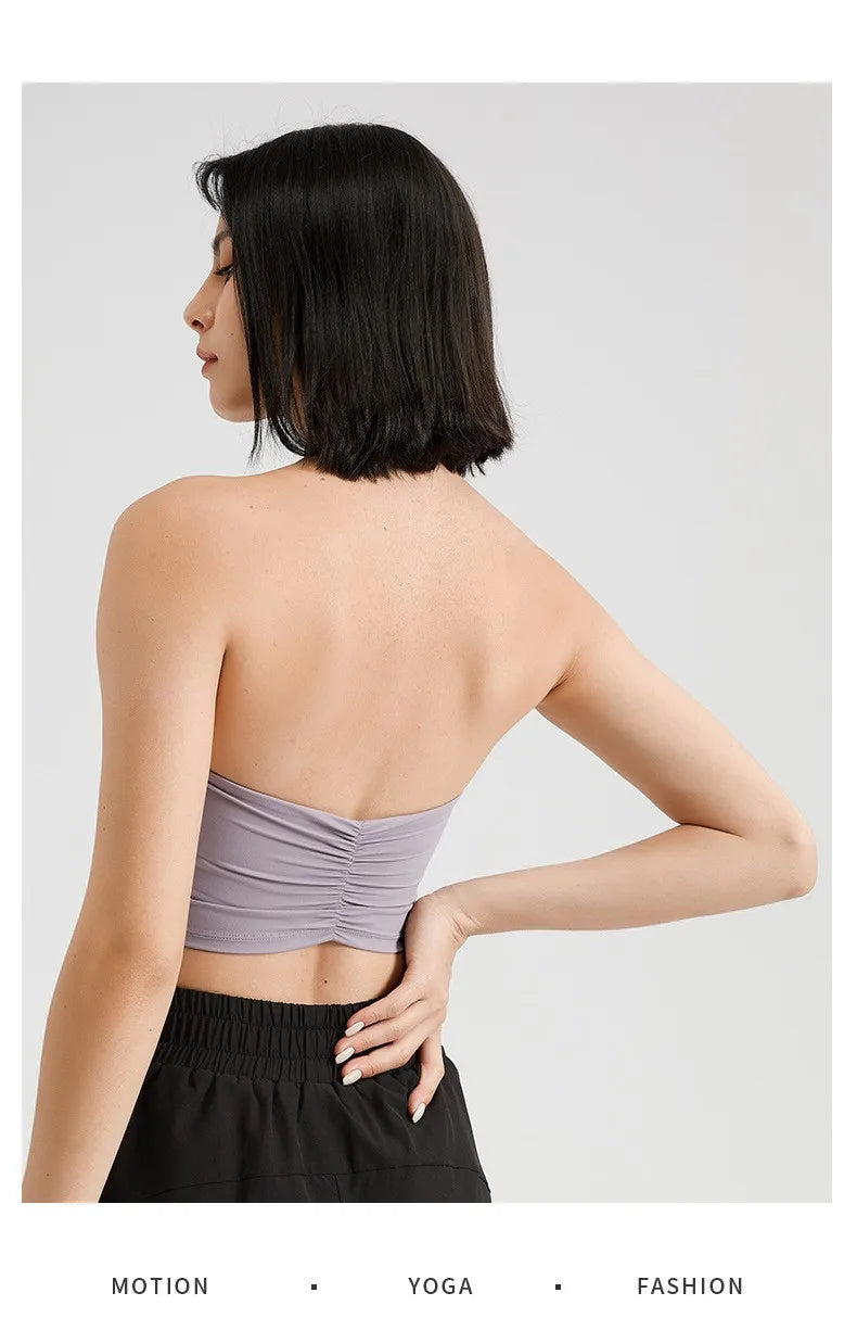 Sexy Halter Padded Yoga Camisole for Women, Backless Gym Crop Top, Fitness Bra, Breathable Workout Tops, Sports Bras Aviola