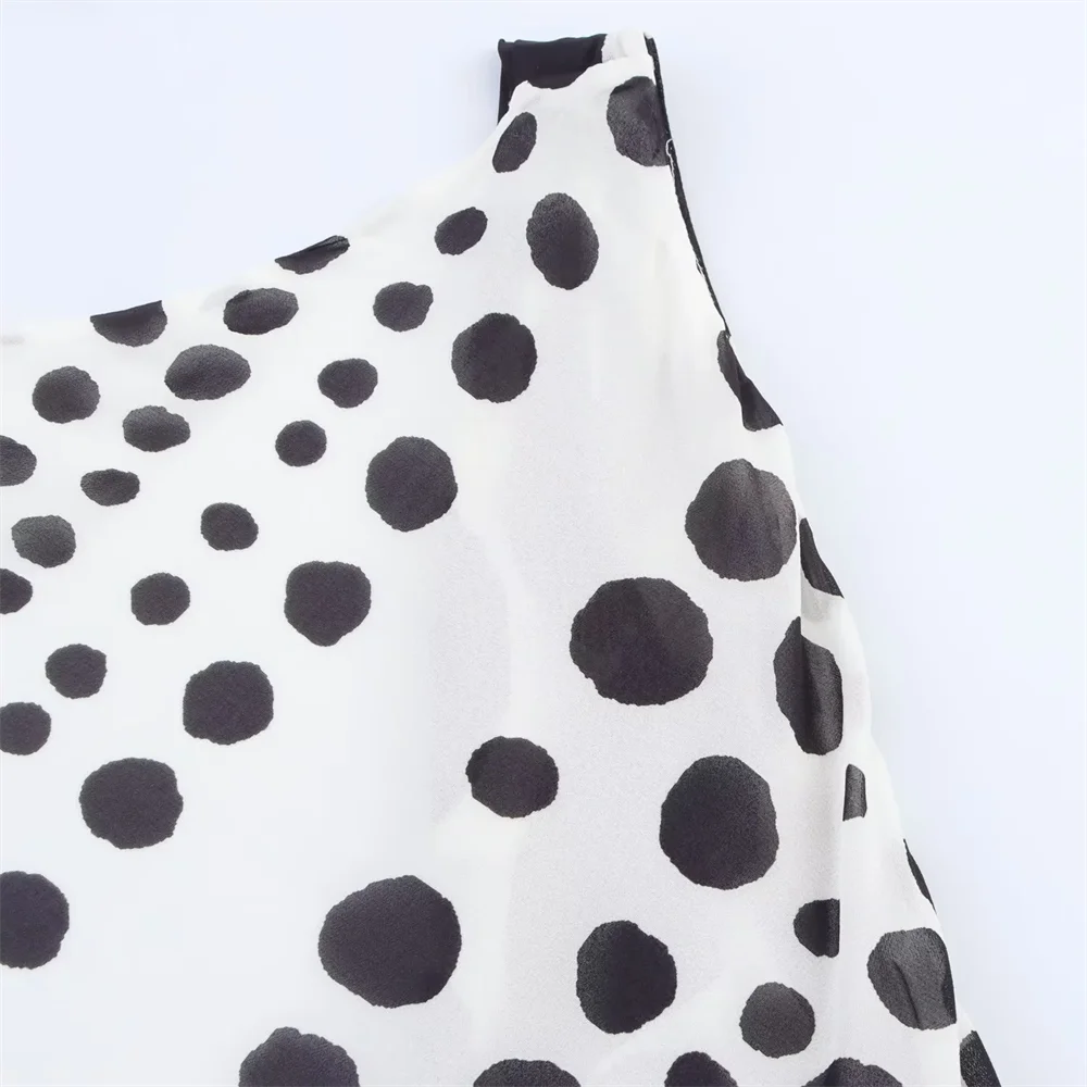 BM&MD&ZA2025all-match temperament polka dot sleeveless backless beach holiday style long dress summer new women's clothing Aviola