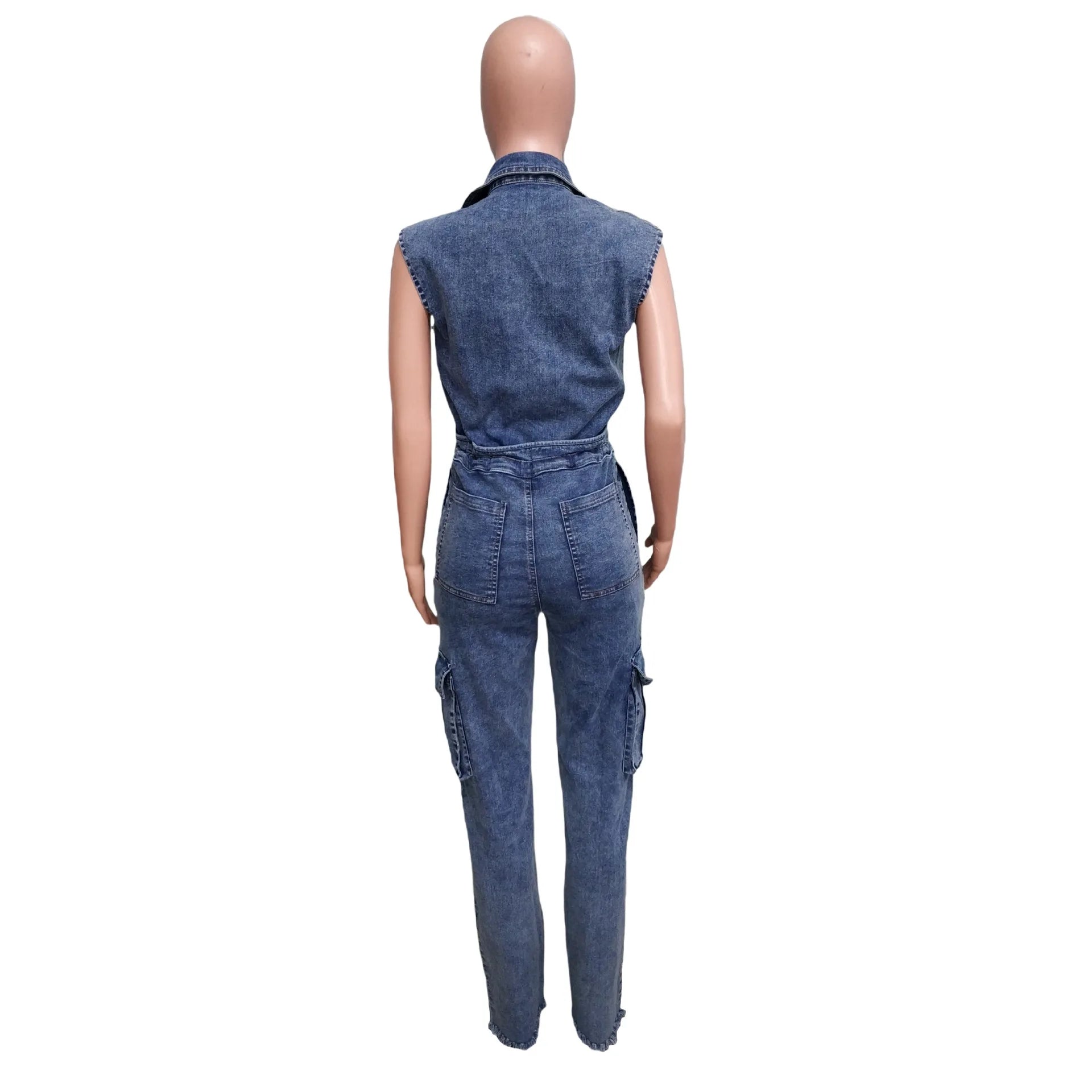 Demin Overalls Women Slim Fit Jumpsuits Sleeveless One Piece Long Pants Mom Jeans High Waist Y2k Club Party Casual Rompers Aviola