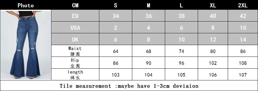 Flare Pants Ripped Jeans for Women Streetwear Mid Waist Stretch Washed Distressed Casual Denim Trousers Hole Boot Cut Mom 2025 Aviola
